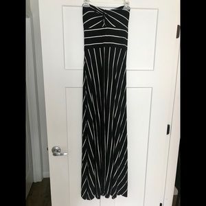 Love...ady black & white striped maxi dress